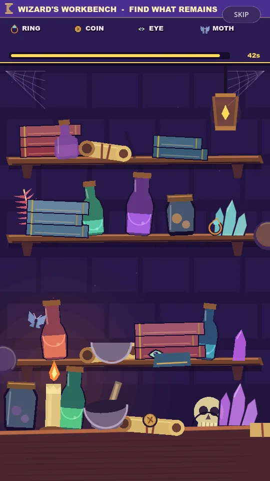 The wizard's workbench hidden-object round